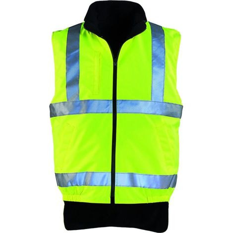 Gilet haute visibilité doublé polaire réversible Coverguard Hi-Way Jaune / Noir 3XL (1/3)
