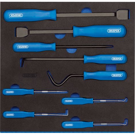 Draper 9-Piece Scraper, Hook, and Pick Set (Model 63500) with EVA Storage Tray (1/5)