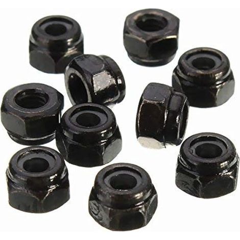 Cs1 10Pcs Carbone Acier Auto-Bloquant Écrou Hexagonal Nylon Insert Écrou M2/M 2.5/M3/M4/M5/M6/M8 - M8 (1/5)