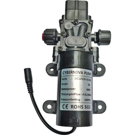 1 Pompe à diaphragme,12V DC,100 PSI,4 L/m,Interrupteur de pression,Caravane,Bateau,Jardin (1/2)