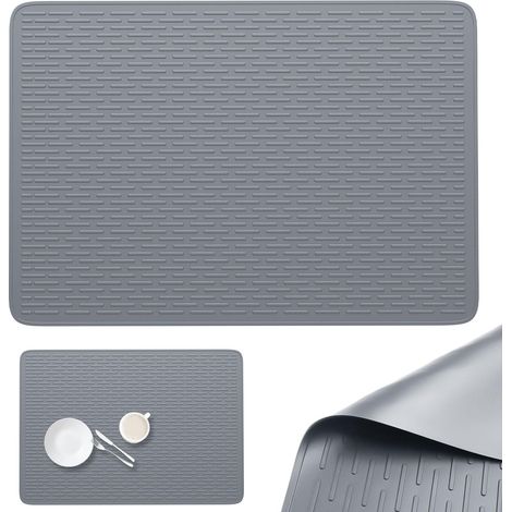 Couvercle de plaque de cuisson en silicone, 76 × 53 cm, pour cuisinière électrique, résistant aux rayures et à la chaleur, tapis d'égouttement pour comptoir de cuisine (gris) (1/5)