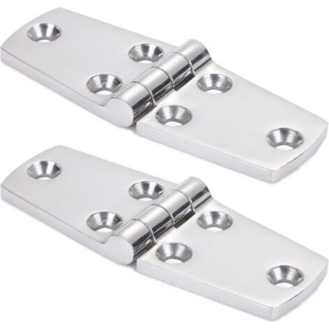 Marine Monture Charnières de Portes Acier Inoxydable Charnière inox de Bateau de Trappe Matériel À toute épreuve Charnière Marine de Bateau Plateforme Cabinet SUS316 38 mm x 102 mm 2pcs (1/5)