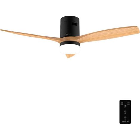 Cecotec Ventilador de Techo con Luz y Mando a Distancia de 52" EnergySilence Aero 5600 Classic Black&LightWood. Motor DC 40W (1/4)
