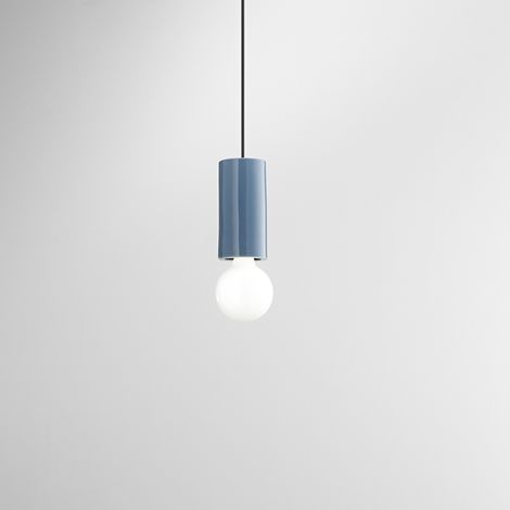 Sospensione Minimal Idea Ceramica Blu Lucido 1 Luce E27 Ip20 (1/2)