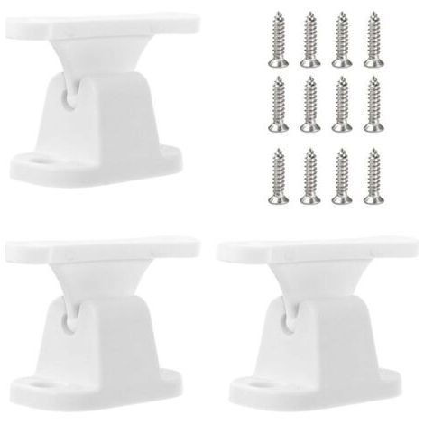 Paires de butées de porte blanches pour caravane, fixations de porte en plastique pour caravane avec 12 vis, support de porte pour camping-car (1/4)