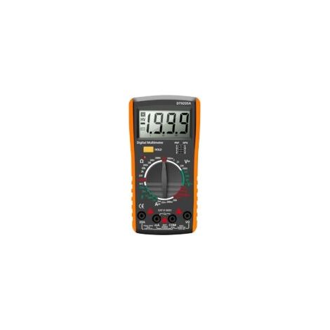 Multímetro multifuncional DT9205A, medidor digital de corriente y voltaje CA/CC, comprobador de resistencia y capacitancia para uso doméstico e industrial (naranja) - Crezuo