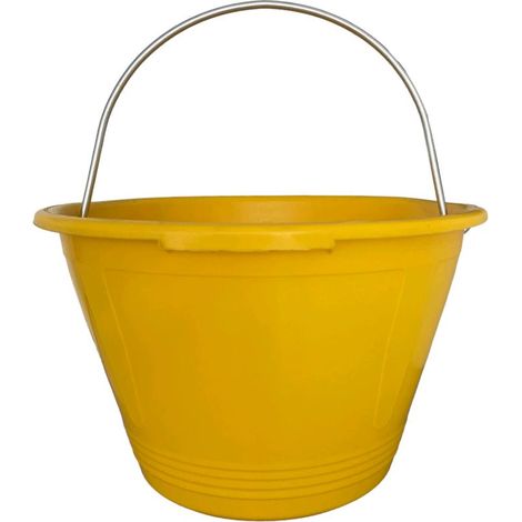 Secchio per Muratore in Pvc colore GIALLO d. 36 cm - 10Lt -con manico zincato MADE in ITALY (1/2)