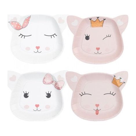Givi Piatti in carta (8 pz) - Lady Kitty Sagomati Assorti 23x18 cm