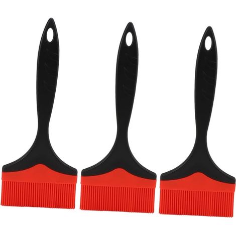 Juego de 3 cepillos para parrilla: cepillo para cocinar, cepillo para aceite, cepillo para untar, cepillo de cerdas de acero, accesorios para barbacoa, cepillo para untar para parrillas de carbón y pl (1/4)