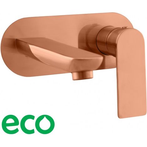 Mitigeur lavabo mural NIL en laiton rose gold brossé (1/3)