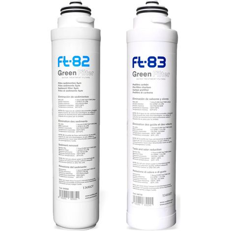 Set Di 2 Cartucce Filtranti Per Filtro Sottolavello Duo E Trio Ft82 Filtro Sedimenti Ft83 Carbone Attivo