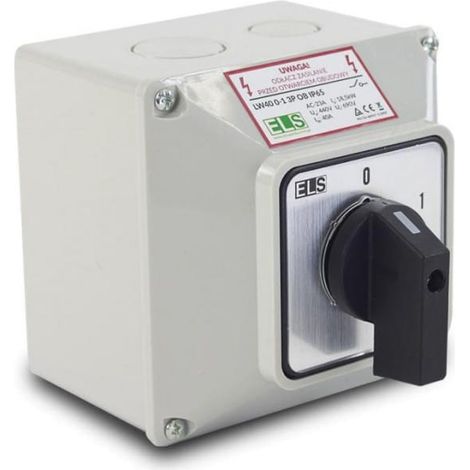 Interrupteur à came 0-1 25 A triphasé en boîtier IP65 / LW25 0-1 triphasé OB