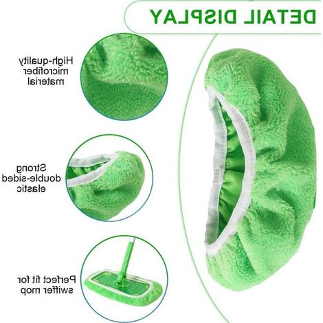 Lot de 4 chiffons microfibre – Compatibles avec balais Swiffer – Lavables – Sec et humide – Réutilisables (1/5)