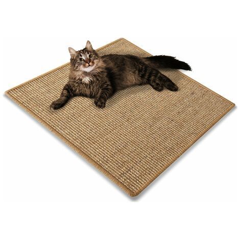 Tapis à griffer pour chat en sisal 30x30cm – Bord lié pour durabilité – Fond en latex antidérapant – Résistant à (1/4)