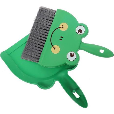 Mini Balai et Pelle à Poussière Vert en Pp pour Bureau, Facile à Saisir, Ensemble de Nettoyage Polyvalent pour Bureaux et Travaux (1/5)