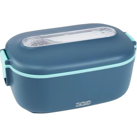 Boîte À Lunch Chauffante - 80 W - Acier Inoxydable - Double Couvercle - Pour Bureau Voiture Voyage - 1 Pièce