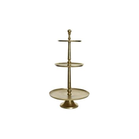 Alzatina portatorte oro a 3 piani Ø43 × H81 cm