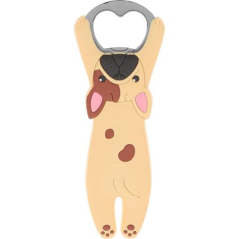 Ouvre-bouteille Forme Chiot Magnétique en Acier Inoxydable et Silicone Manuelle de Bouteilles de Bière et Boissons Aimant pour Réfrigérateur pour Réunions Familiales (1/5)