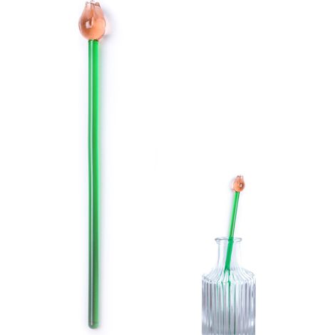 Bouquet de fleurs en verre soufflé à la main, ornement décoratif pour le bureau, la maison ou une fête. (1/5)