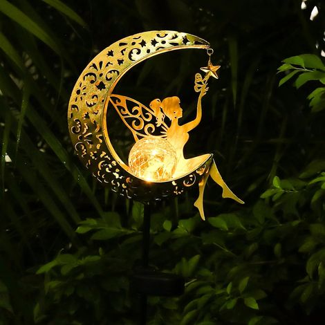 Dekorative Solar-Gartenlaterne – Wasserdichte Glaskugel mit warmgelbem LED-Licht – Solarbeleuchtung für Wege, Rasenflächen, Terrassen oder Balkone – Ideales Geschenk für Frauen/Mütter/Großmütter