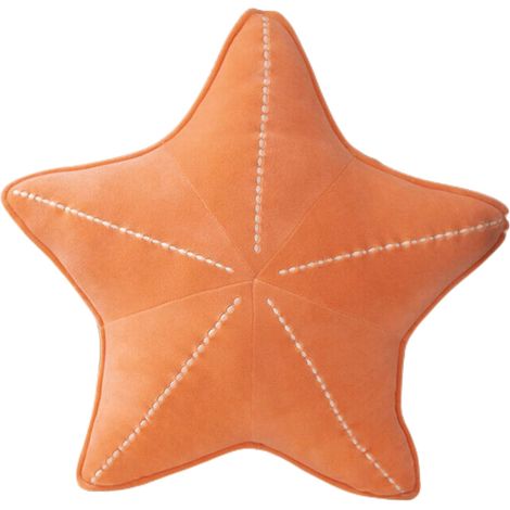 Coussin en peluche douce en forme d'étoile de mer - 50 cm, orange. Un accessoire de décoration indispensable pour les coussins décoratifs, les têtes de lit, les canapés, les chambres d'étudiants et le (1/5)