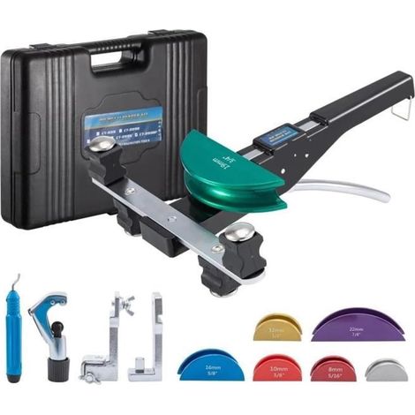 cintreuse manuelle Kit de cintreuse manuelle à cliquet for tuyaux en cuivre for réfrigération CVC avec 7 matrices 8-22 mm 90 ° vers l'intérieur et vers l'extérieur (1/5)