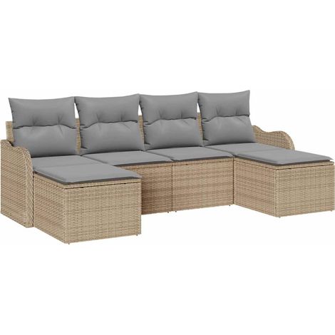 Maison Exclusive - Gartensofa-set Beige Poly-Rattan