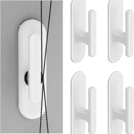 4 KM Haken für Jalousien aus Kunststoff, Seilaufwickler, Sicherheitsseilaufhänger, Gardinenclips und Fensterdekorationszubehör. (1/5)