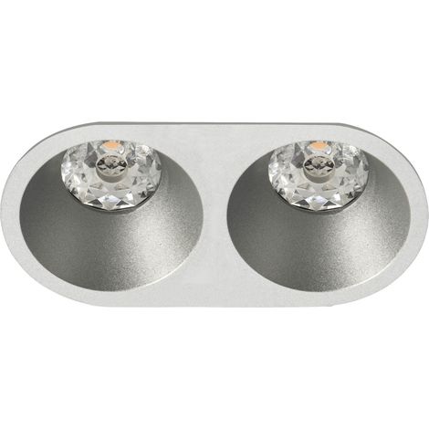 Spot DECO GU10 rond 2 têtes fixe, alu laqué IP20 - EUROPOLE - 27800 (1/4)