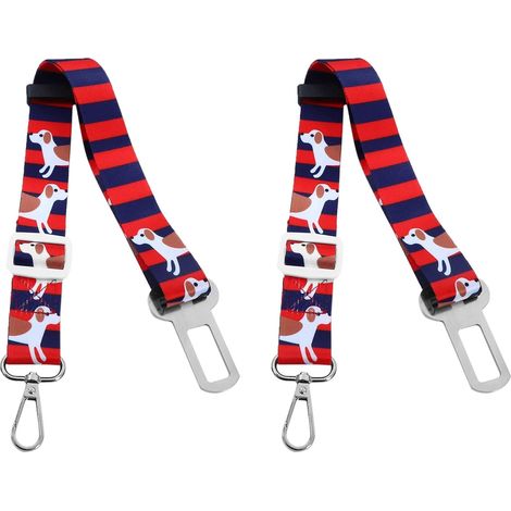 2X Pet Puppy Seat Animal Dot Pattern Lead Leash Dog Harness Seat Belt Vehicle Striped Dog Supplies (1/5)