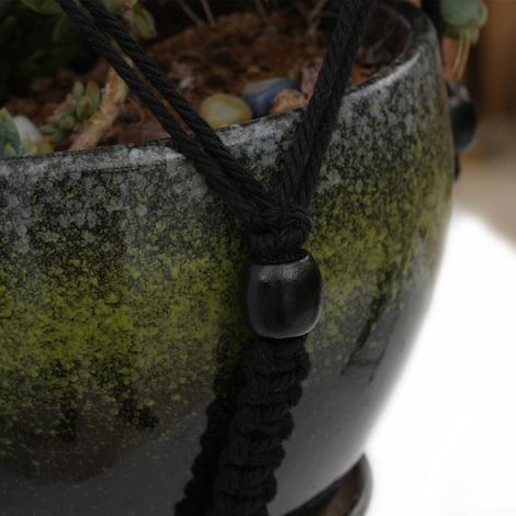 Lot de 2 suspensions pour plantes en macramé, 90 cm, coton, la décoration intérieure et extérieure (1/5)