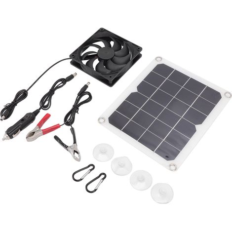 Ventilateur Solaire - Kit Panneau Solaire 6 V 10 W - Ventilateur D'extraction Pour Serre Animalerie Maison Caravane - 3000 Tr/Min - 1 Pièce (1/5)
