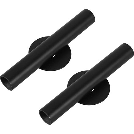 Operitacx Lot de 2 vases muraux tubulaires en alliage noir, support moderne (1/5)