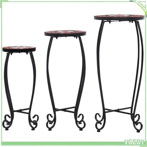Table basse - FAFEICY - 46704 - Lot 3 pièces - Mosaïque céramique - Cadre métal (1/5)
