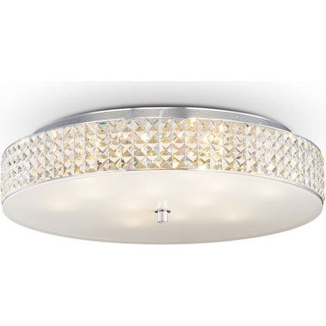 Plafoniera Contemporanea Roma Metallo-Cristallo Cromo 12 Luci 3W 3000K (1/3)