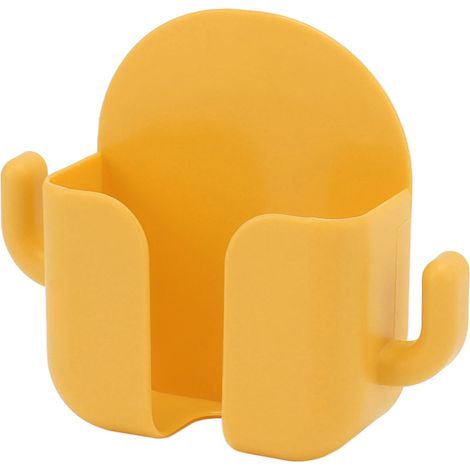 Support mural autocollant pour téléphone portable, chargeur mural pour la maison, le bureau ou la chambre, jaune (1/5)
