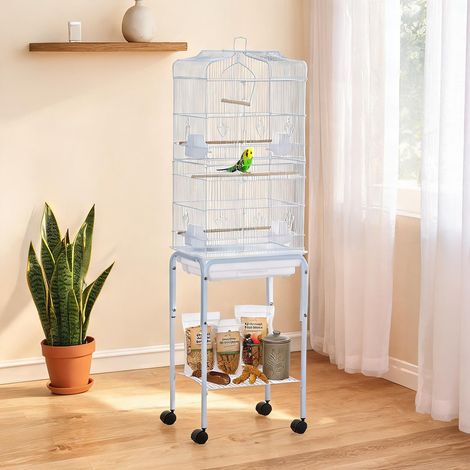 Cage pour oiseaux en métal Acero Madera PS 46,5 x 36 x 157 cm (1/5)