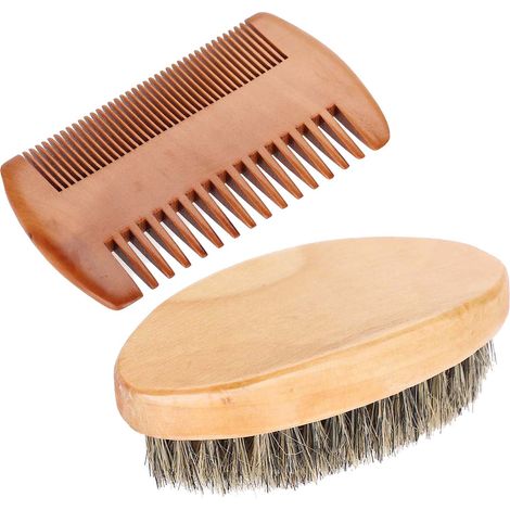 Brosse à barbe ovale pour homme et kit de rasage et de nettoyage de la barbe. (1/5)