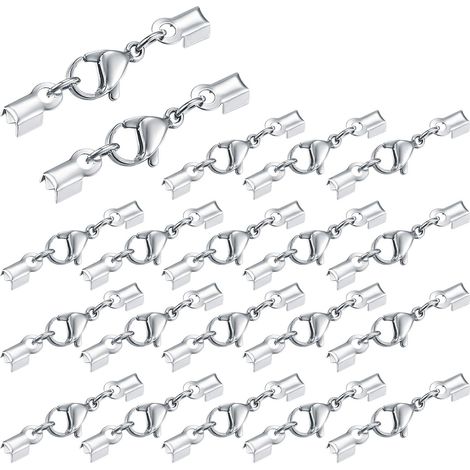 Claw clasps with rope ends, for bracelets, necklaces, earrings, and jewelry made with extra clasps - 20 pieces (1/4)