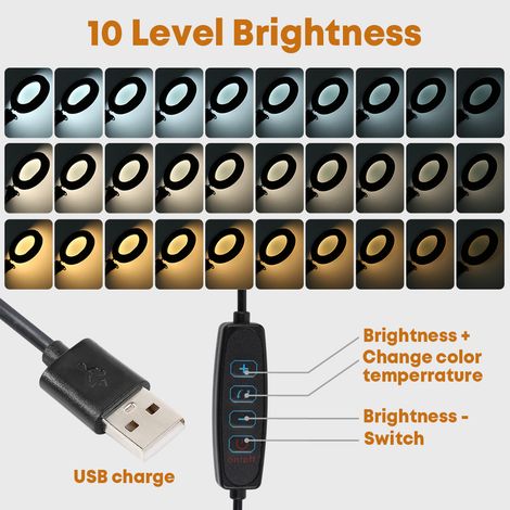 USB-Kurbelarm mit 5-facher Vergrößerung, Lupe, Klemmleuchte und Reparaturlampe (1/5)