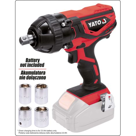 Yato Chiave a impulsi 18 V nera e rossa 300 Nm (1/5)