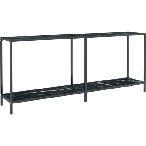 Maison Exclusive - Tavolo Consolle Nero 180x35x75,5 cm in Vetro Temperato