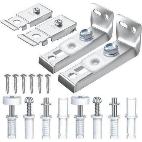 2 Pcs Kit de Quincaillerie Porte Coulissante Pliante,Pièces de Rechange pour Porte Pliante, Comprend des Pivots Supérieurs et Inférieurs, Support et une Roue de Guidage pour Rail (1/5)
