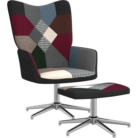 Chaise de relaxation,Fauteuil relax avec repose-pied Patchwork Tissu -BV15144 (1/5)