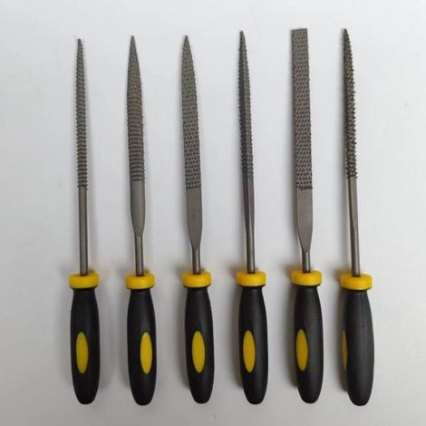 Lime À Bois - Acier Au Carbone - Poignée Ergonomique - Pour Travail Bois Métal Bijoux - 6 Pièces (1/5)