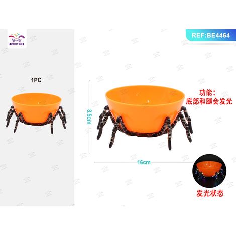 Ciotola Halloween a forma di ragno arancione PartyGo