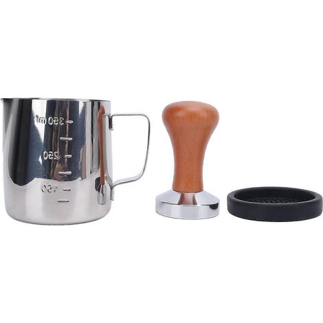 pichet à lait, tasseur à café, tapis tasseur, ensemble en acier inoxydable 304, poignée ergonomique, multifonctionnel (1/4)