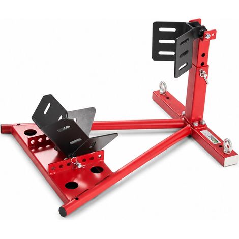 Motorradständer vorne für 17" - 21" Motorradwippe 90 - 130mm Montageständer Transportständer Schwarz/rot Matt (1/5)