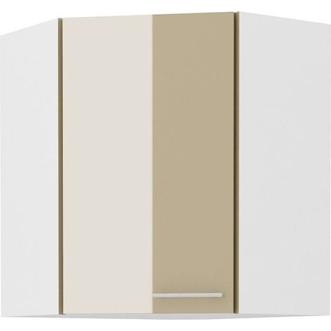 Eckhängeschrank 60x60 Lara Cappuccino Hochglanz Küchenzeile Küchenblock Küche