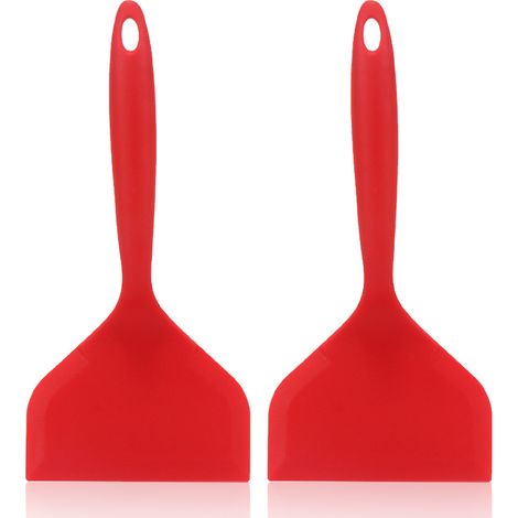 Spatule en silicone large à bords lisses, antiadhésive et résistante à la chaleur, idéale pour pizza, steak, crêpes et tous usages de cuisine (1/5)